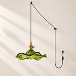 Bild in Gallery-Viewer laden, Fluted Glass Floral Swag Pendant