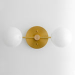 Load image into Gallery viewer, Glorica Glass Minimalist Metal Arm Globe Wall Sconce – Mid-Century Vanity Lighting for Mirror & Hallway