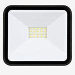 Cargar imagen en el visor de la Galería, Glass diffuser and LED panel detail of black outdoor wall lamp