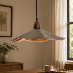 Charger l'image dans la visionneuse de galerie, Vintage Wavy Pendant Light with Aged Metal Shade