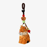 Cargar imagen en el visor de la Galería, Hand carved wooden leopard hanging ornament natural wood