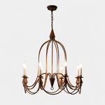 Load image into Gallery viewer, Antique bronze eight-light iron candle chandelier