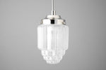 Load image into Gallery viewer, Tierlux Glass Tiered Skyscraper Shade Pendant – Art Deco Ceiling Light for Kitchen Island