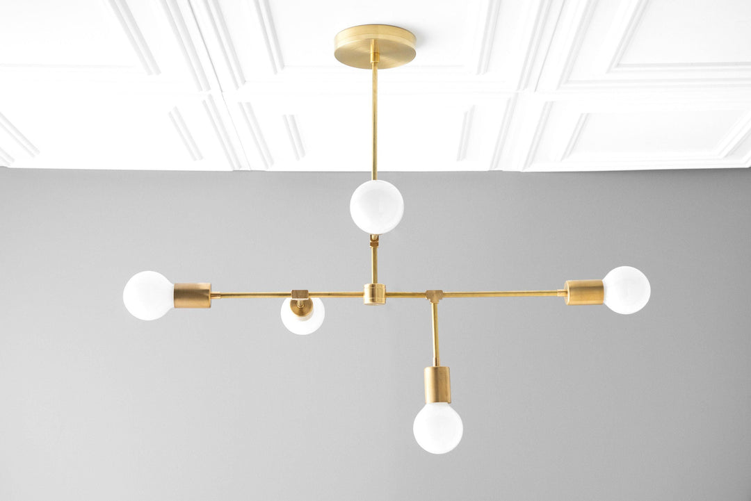 Lustre Mobilux Line 5 lumières - Plafonnier moderne pour salle à manger