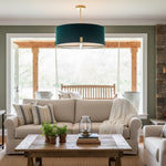 Bild in Gallery-Viewer laden, Tela Modern Klassische Pendelleuchte mit Stoffdiffusor für Kücheninsel und Eingangsbereich