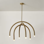Charger l'image dans la visionneuse de galerie, Lustre à arc Borvia – Design moderne du milieu du siècle, finition champagne