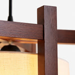 Cargar imagen en el visor de la Galería, Close-up of walnut finish frame grain and fabric shade