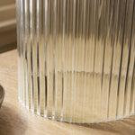 Load image into Gallery viewer, Bravira Ribbed Glass Table Lamp - Modern Lighting with Linen Shade