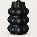 Load image into Gallery viewer, Sculpted matte black ceramic lamp base detail