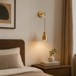 Bild in Gallery-Viewer laden, Pendant brass wall sconce installed beside a bed