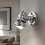 Load image into Gallery viewer, Brushed Silver Industrial Spotlight Wall Sconce