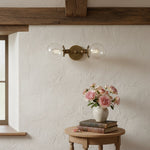 Cargar imagen en el visor de la Galería, Aplique de pared Lumio Globe de cristal transparente – Lámpara de pared moderna de estilo industrial para tocador y pasillo