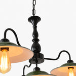 Bild in Gallery-Viewer laden, Green Enamel Industrial Chandelier