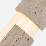 Cargar imagen en el visor de la Galería, Warm acrylic diffuser and yellow travertine stone texture close view