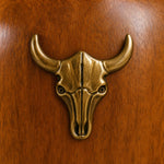 Bild in Gallery-Viewer laden, Brass bull-head accent on the wood lamp body