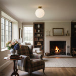 Cargar imagen en el visor de la Galería, Lámpara colgante o de techo ajustable Glorica Glass – Globo de cristal esmerilado estilo Art Déco