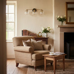 Charger l'image dans la visionneuse de galerie, Applique murale moderne en verre transparent Glorica Glass à 3 globes pour salle de bain, idéale pour la zone du miroir.