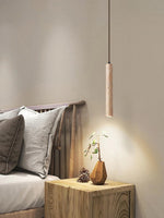 Load image into Gallery viewer, Japanese Wabi Sabi Yellow Travertine Cylinder 1-Light Pendant Light M13