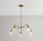 Load image into Gallery viewer, Talvior Faceted Glass Chandelier - Modern 5 Light Glass Lighting