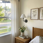 Cargar imagen en el visor de la Galería, Aplique de pared Capirise con pantalla plisada - Lámpara de dormitorio de tela festoneada