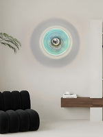 Cargar imagen en el visor de la Galería, Aplique de cristal acanalado: moderna lámpara de pared de disco para dormitorio