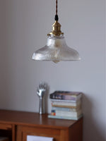 Load image into Gallery viewer, Ribbed Glass Pendant Light – Stylish Brass and Glass Pendant Light for Kitchen & Modern Interiors