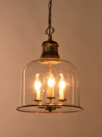 Load image into Gallery viewer, American Vintage Aged Clear Bell Glass Pendant Light