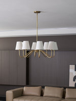 Load image into Gallery viewer, Vintage Brass Fabric Multi-Head Chandelier