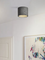 Load image into Gallery viewer, Cylindrical Travertine Lamp - LED Wabi Sabi Ceiling Light for Modern Homes