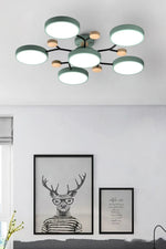 Load image into Gallery viewer, Multihead Disc Morandi Color Branch Ceiling Light