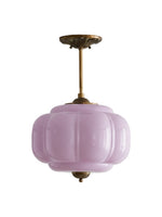 Load image into Gallery viewer, Eloise Scallop Vintage Milk Glass Semi-Flush Mount Pendant Light