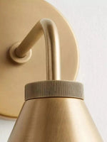 Load image into Gallery viewer, Conique Metal Tapered Sconce Cone Wall Light – Black or Brass Conical Retro Design
