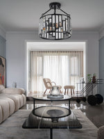 Load image into Gallery viewer, American Retro Industrial Style Iron Birdcage Pendant Lamp