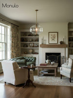 Load image into Gallery viewer, Vintage Milk Glass Semi Flush Mount Eloise Pendant Light