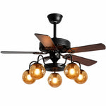 Cargar imagen en el visor de la Galería, Rustic Wood Ceiling Fan with Light