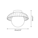 Load image into Gallery viewer, Stylish Alien Cream Style Ceiling Light in Beige Metal and Glass