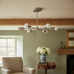 Load image into Gallery viewer, Mobilux Line Mid-Century Gold Sputnik Chandelier – Semi-Flush Geometric Brass Fixture