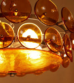 Cargar imagen en el visor de la Galería, Lámpara de araña de discos de cristal de inspiración vintage Verdura para interiores de lujo