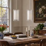 Charger l'image dans la visionneuse de galerie, Modern Double Glass Pendant Light With Chrome Finish
