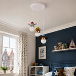 Cargar imagen en el visor de la Galería, Kids animal pendant light nursery scene