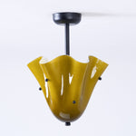 Cargar imagen en el visor de la Galería, Lámpara de techo Bellina contemporánea con forma de pétalo, de cristal y metal – Luz de montaje empotrado regulable para interiores modernos