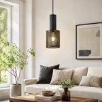 Cargar imagen en el visor de la Galería, Textured Black Mesh Pendant Light 6