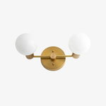 Load image into Gallery viewer, Glorica Glass Minimalist Metal Arm Globe Wall Sconce – Mid-Century Vanity Lighting for Mirror & Hallway