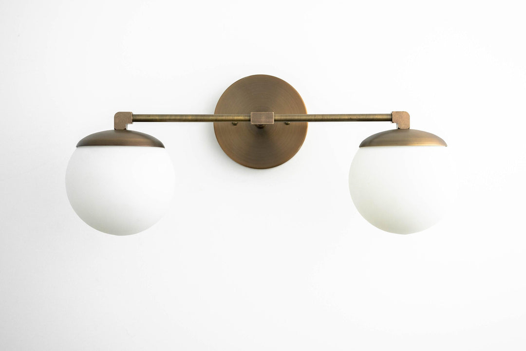 Glorica Glass Modern Wall Sconce – Contemporary 2-Globe Indoor Accent Lamp for Hallway