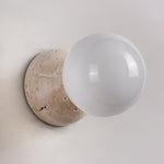 Bild in Gallery-Viewer laden, Travertin Runde Glas Wandlampe