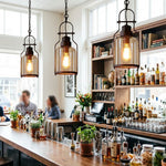 Load image into Gallery viewer, Lirra Cylindrical Pendant Light - Retro Industrial Glass Light for Dining Room