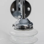 Cargar imagen en el visor de la Galería, Chrome holder and clear ribbed glass shade detail