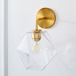 Load image into Gallery viewer, Talvior Faceted Glass Wall Sconce – Modern Style Bathroom or Hallway Accent Light