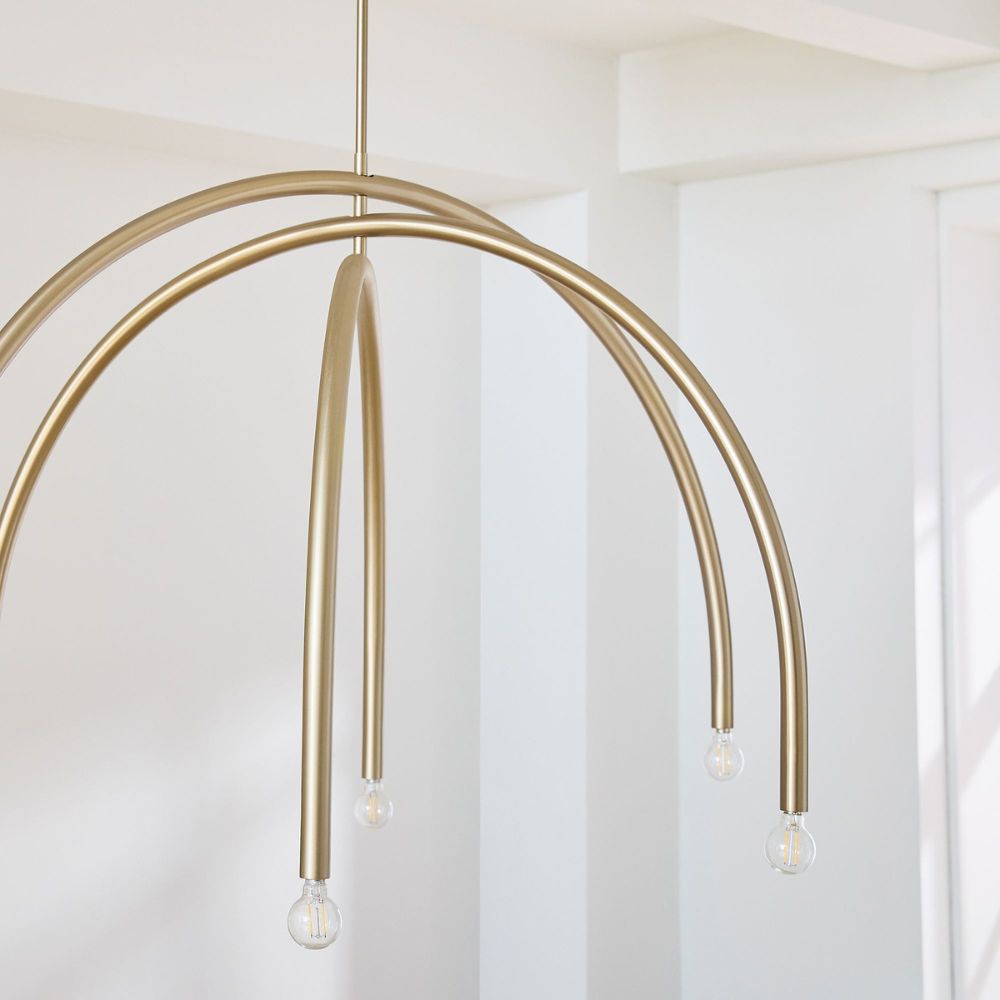 Lustre à arc Borvia – Design moderne du milieu du siècle, finition champagne
