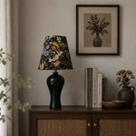 Load image into Gallery viewer, Table lamp on console with floral shade